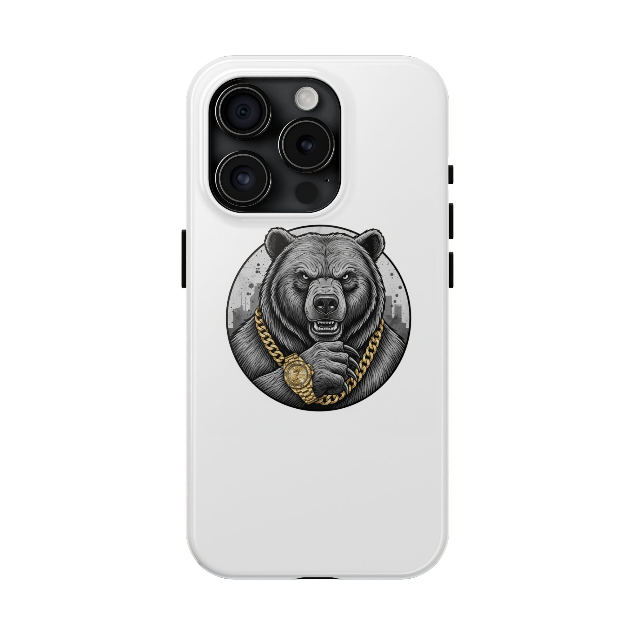 Bear With Gold Chain Phone Case — Tough Protective iPhone Cover