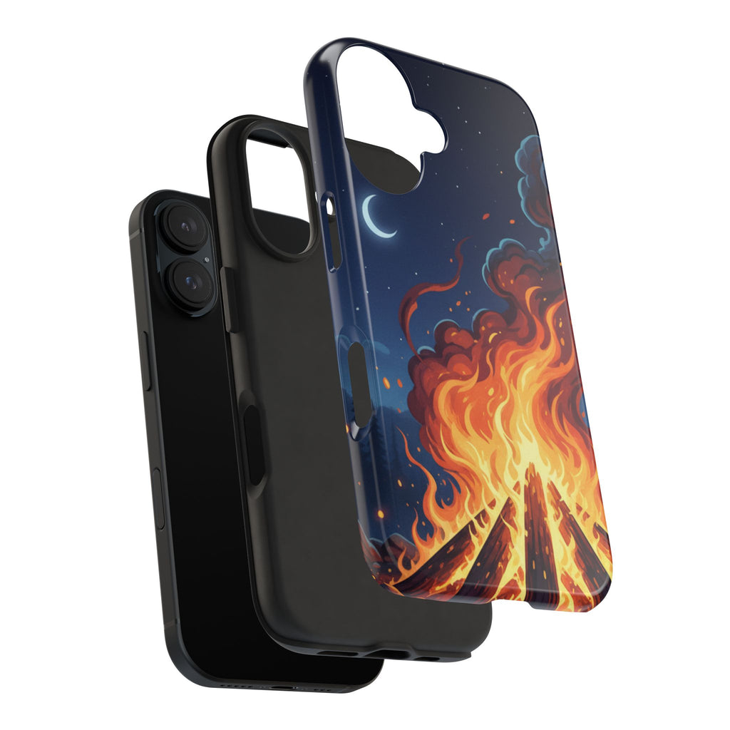 Bonfire Night Phone Case — Campfire Illustration Tough Phone Case