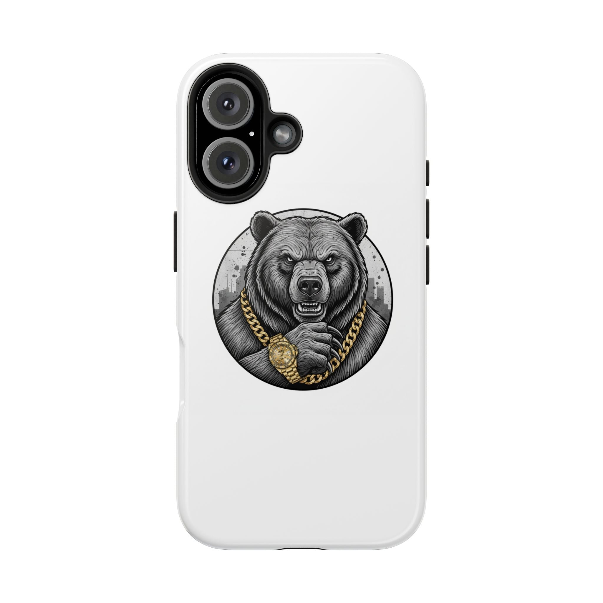 Bear With Gold Chain Phone Case — Tough Protective iPhone Cover