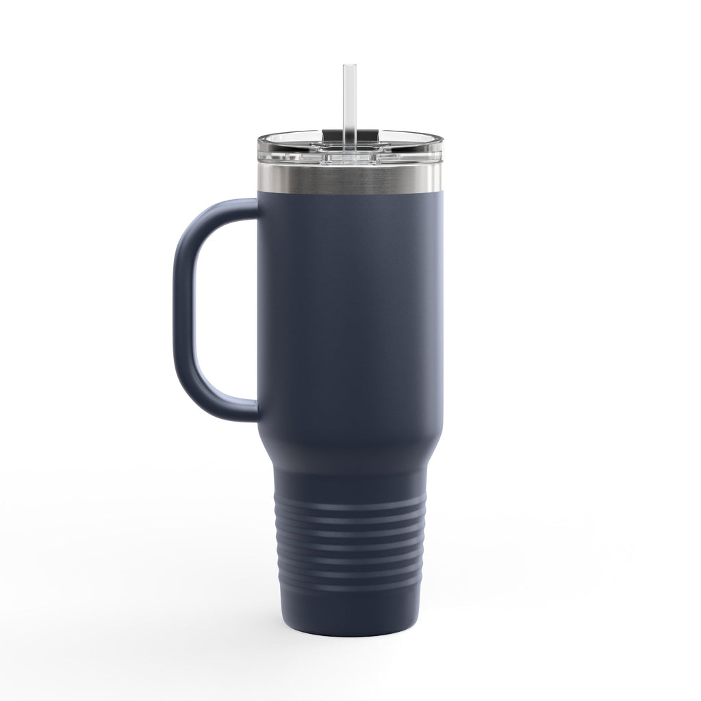 40oz Insulated Travel Mug — Gold Chain Grizzly Bear Design