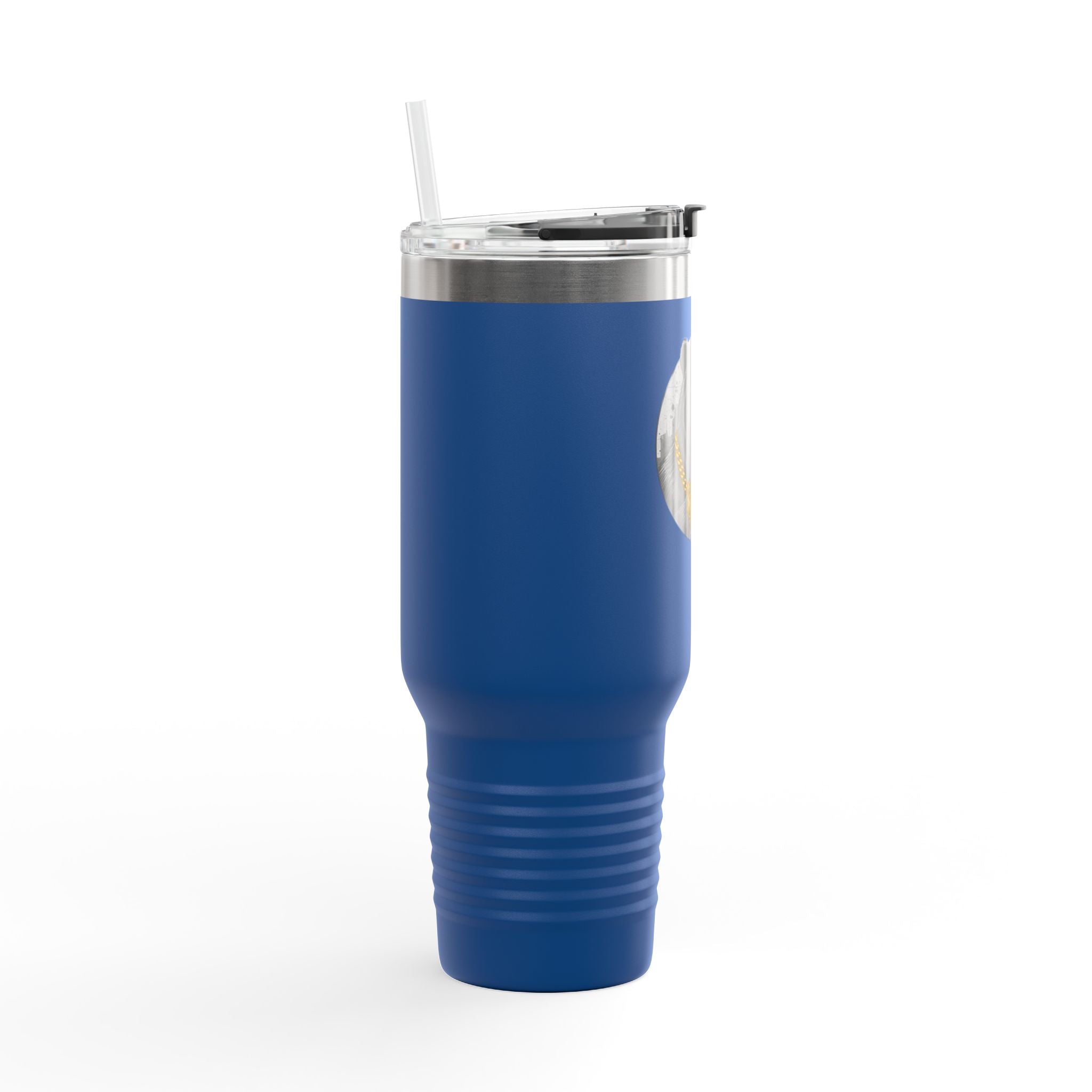 40oz Insulated Travel Mug — Gold Chain Grizzly Bear Design