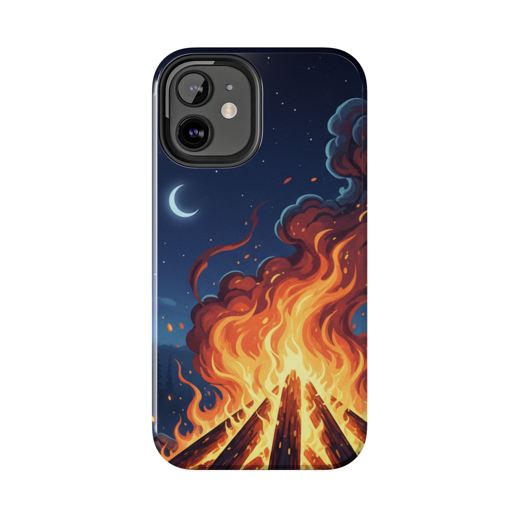 Bonfire Night Phone Case — Campfire Illustration Tough Phone Case