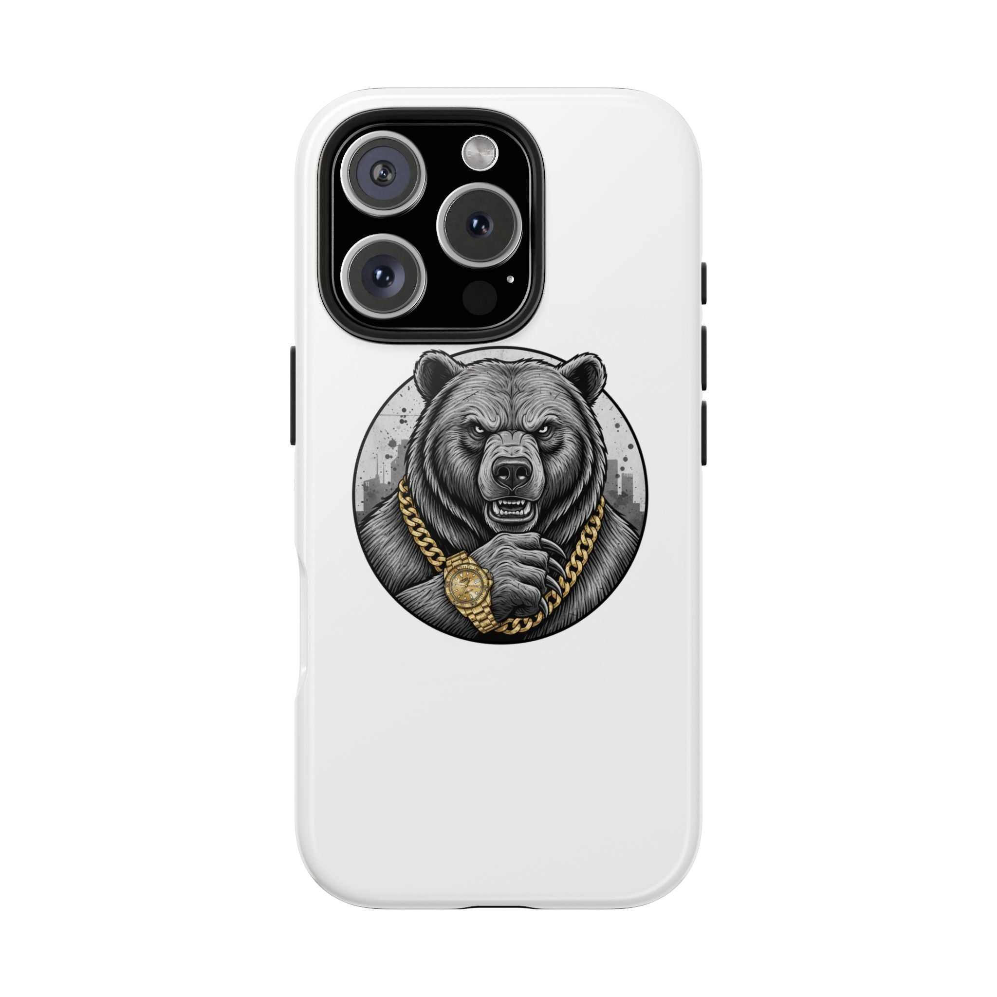 Bear With Gold Chain Phone Case — Tough Protective iPhone Cover