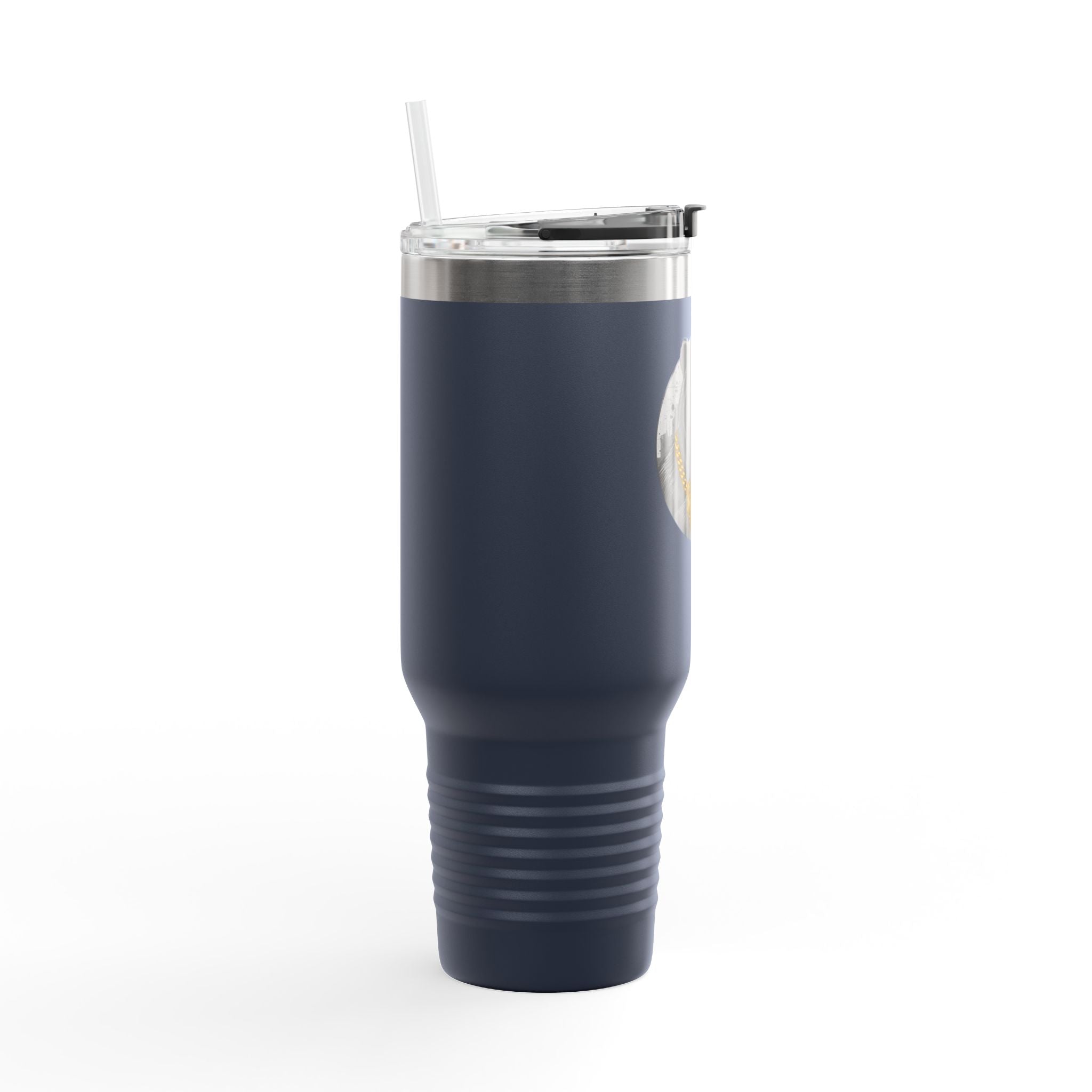 40oz Insulated Travel Mug — Gold Chain Grizzly Bear Design