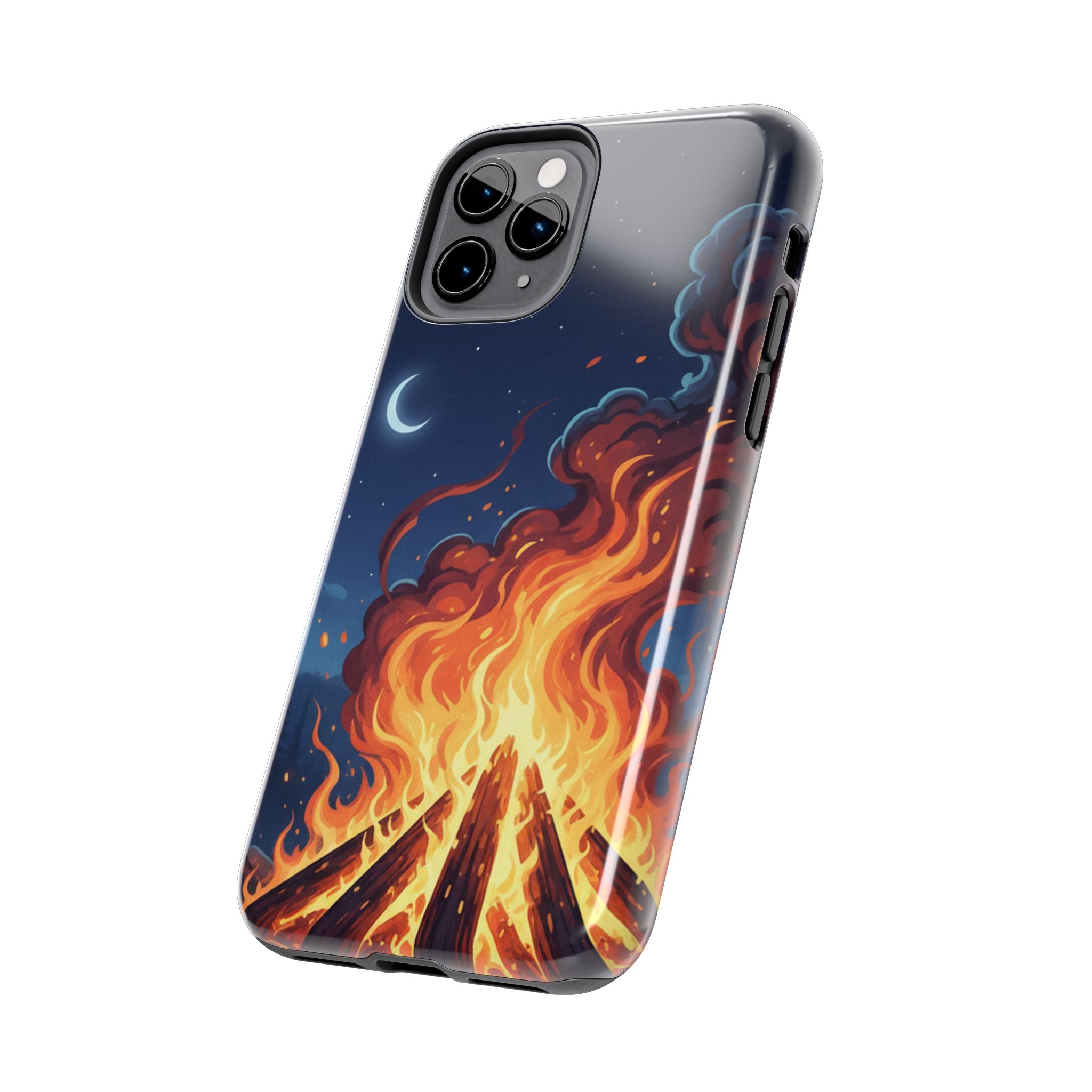 Bonfire Night Phone Case — Campfire Illustration Tough Phone Case