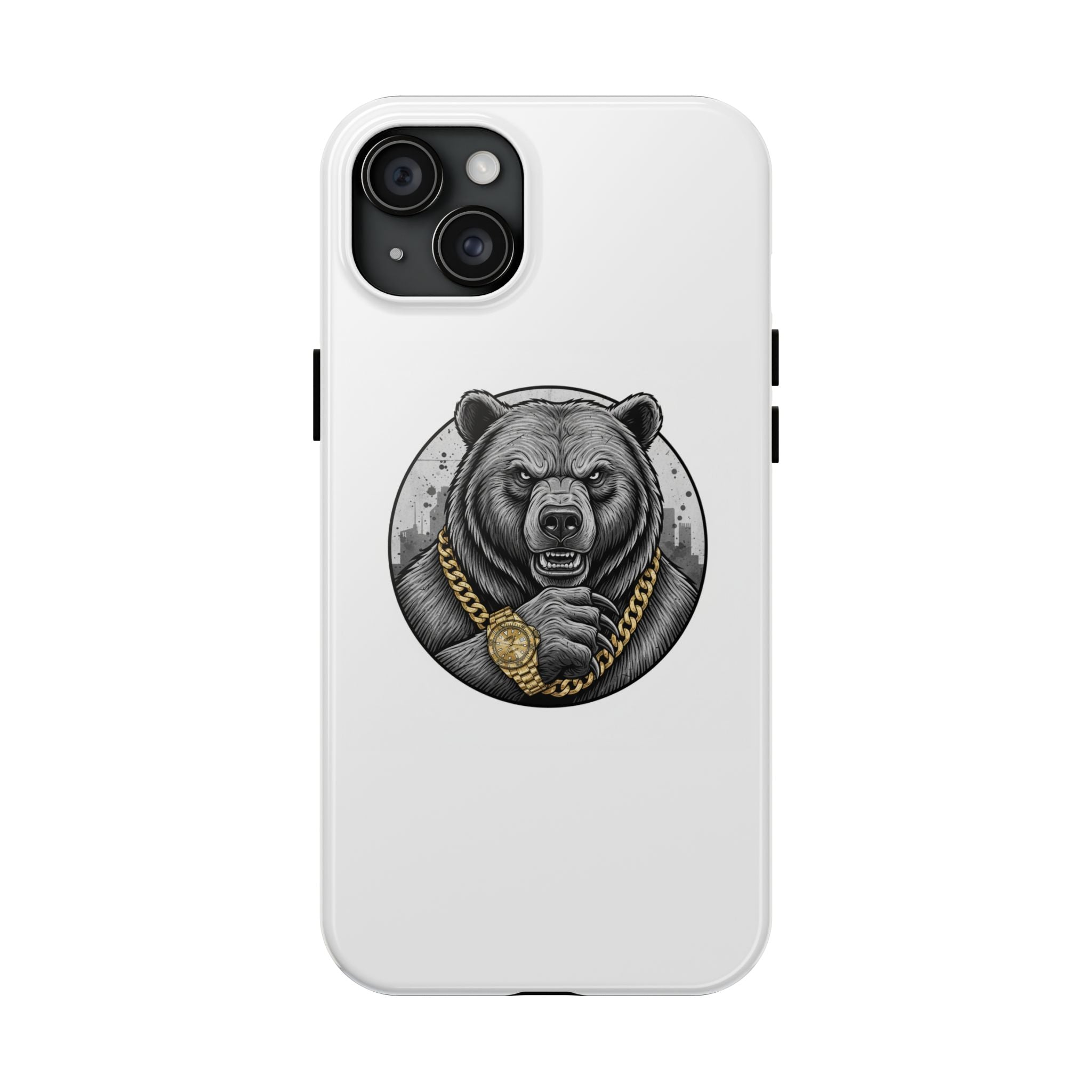 Bear With Gold Chain Phone Case — Tough Protective iPhone Cover