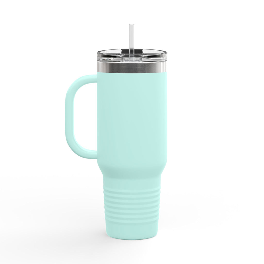 40oz Insulated Travel Mug — Gold Chain Grizzly Bear Design