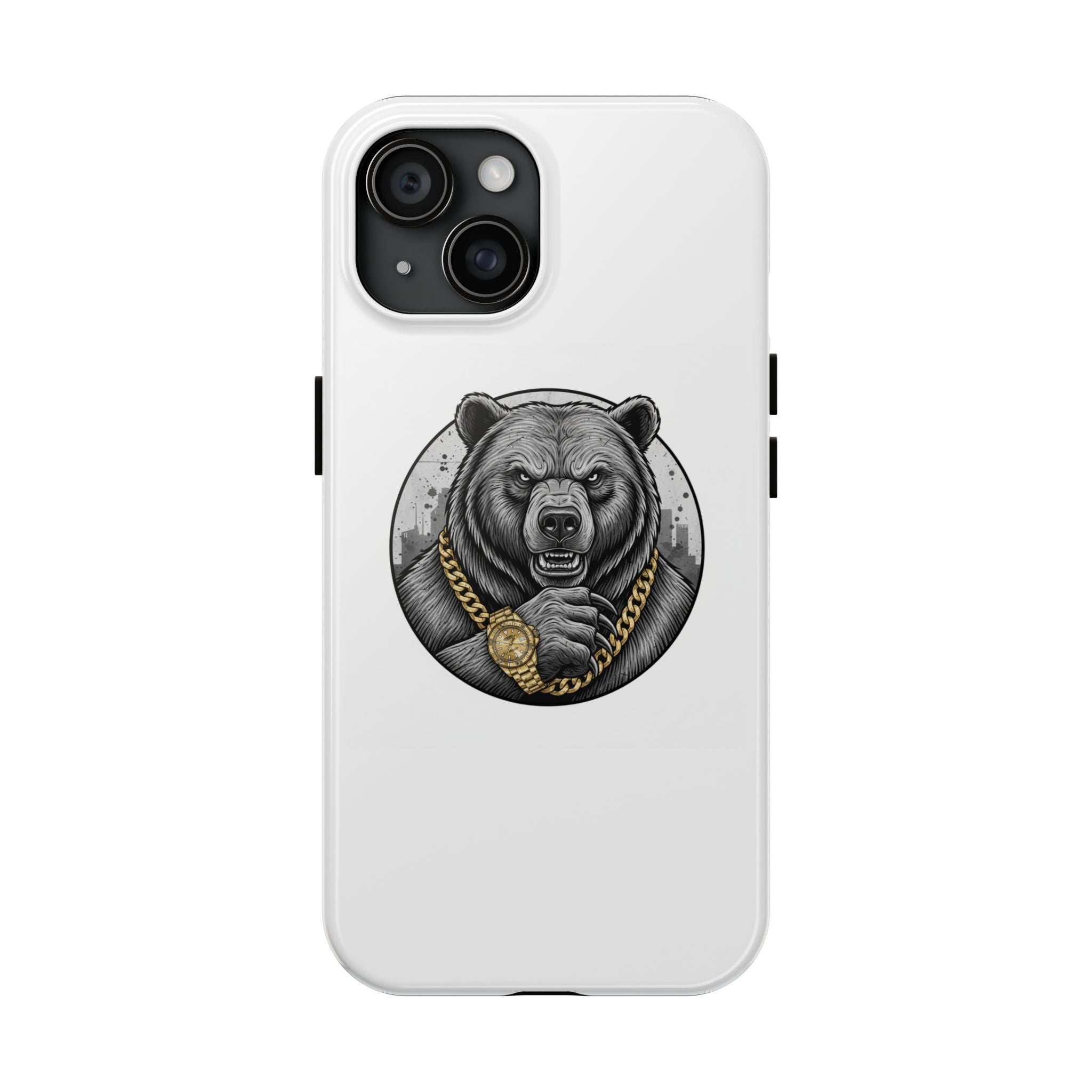 Bear With Gold Chain Phone Case — Tough Protective iPhone Cover