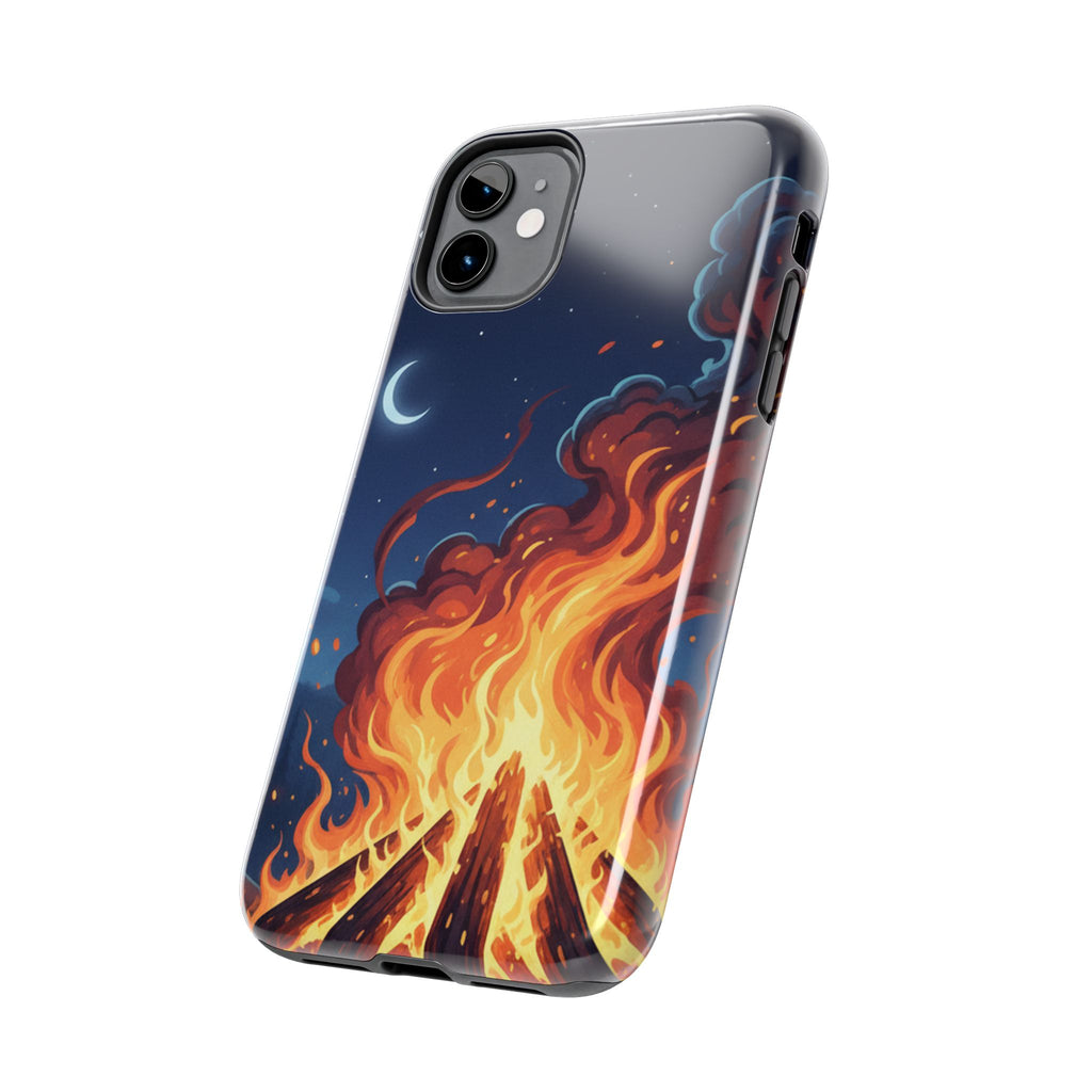 Bonfire Night Phone Case — Campfire Illustration Tough Phone Case
