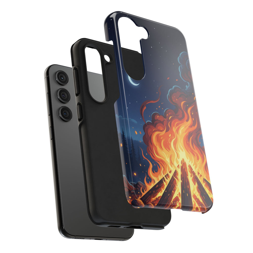 Bonfire Night Phone Case — Campfire Illustration Tough Phone Case