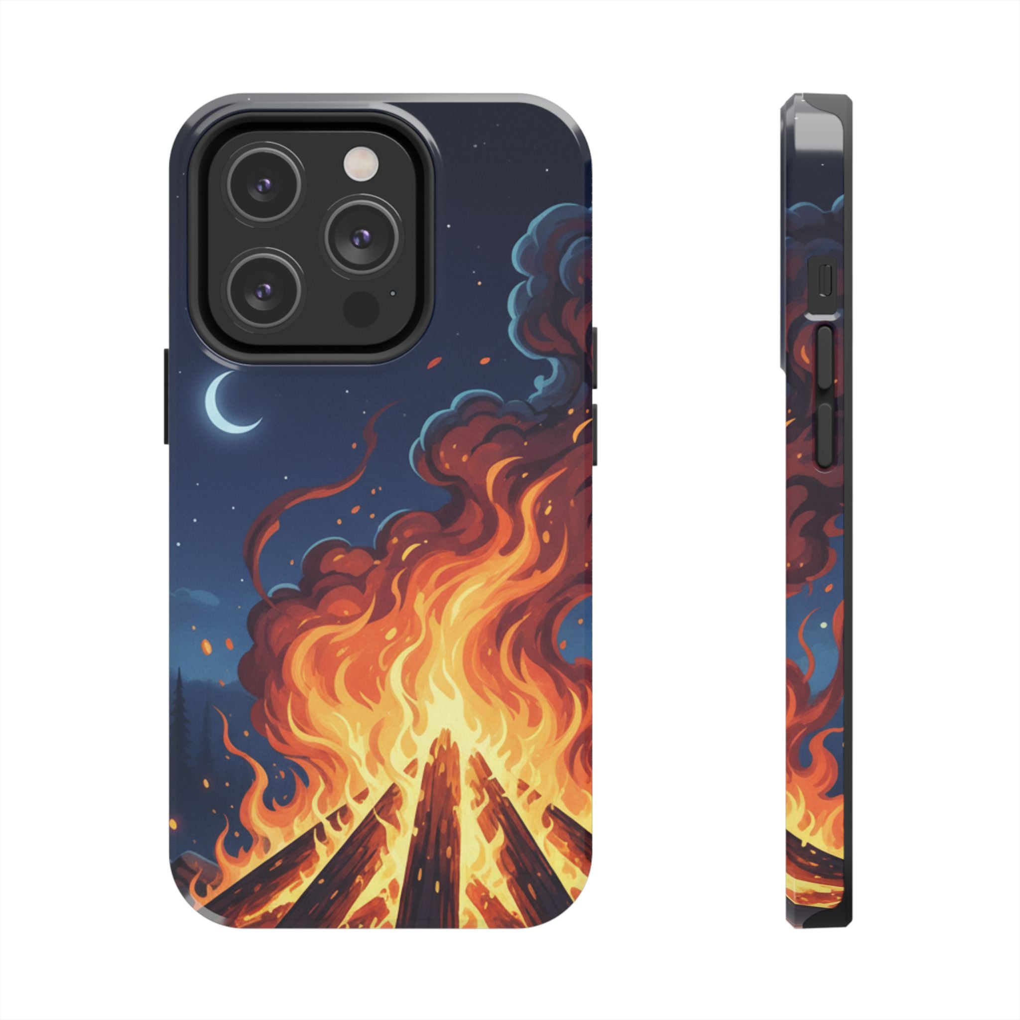 Bonfire Night Phone Case — Campfire Illustration Tough Phone Case