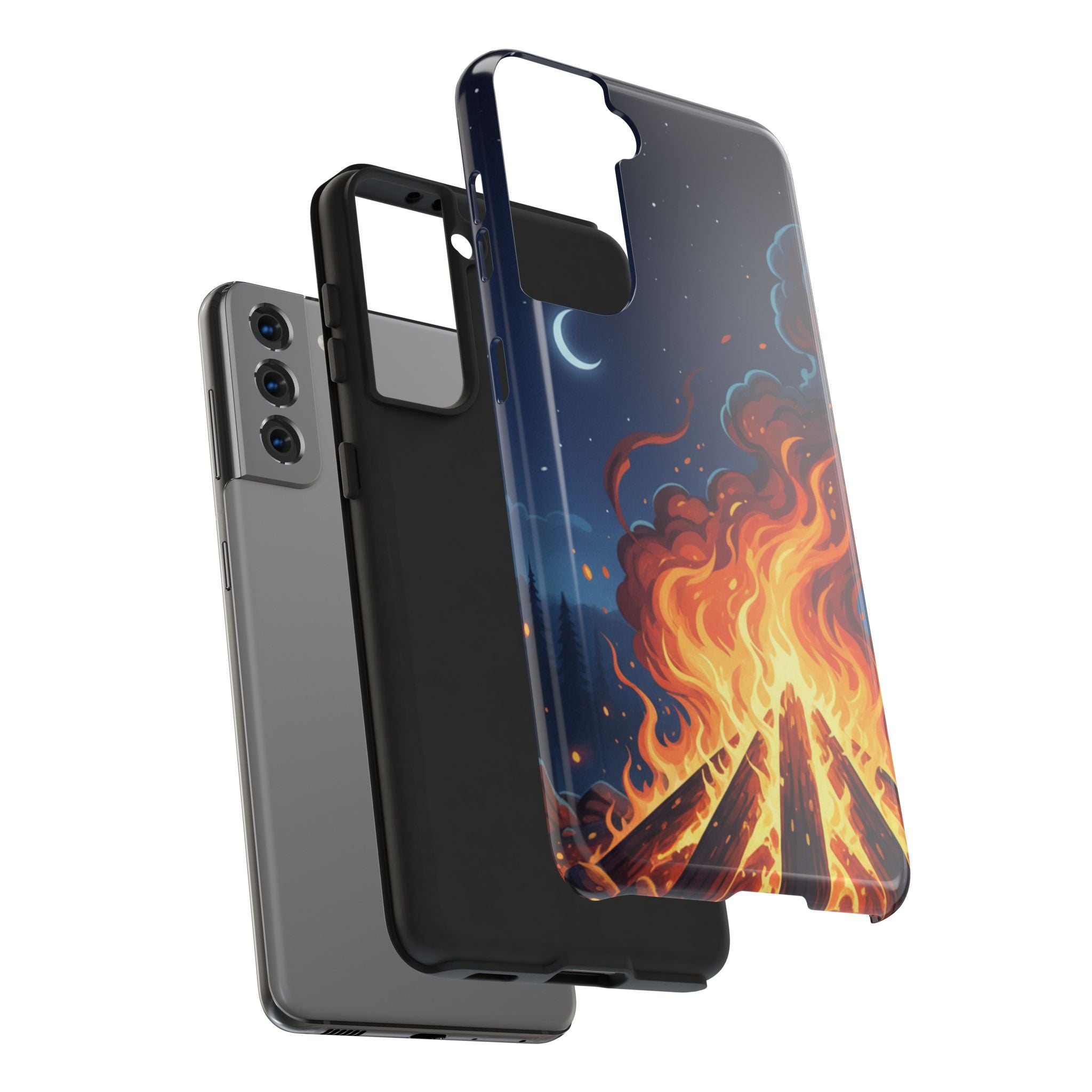 Bonfire Night Phone Case — Campfire Illustration Tough Phone Case