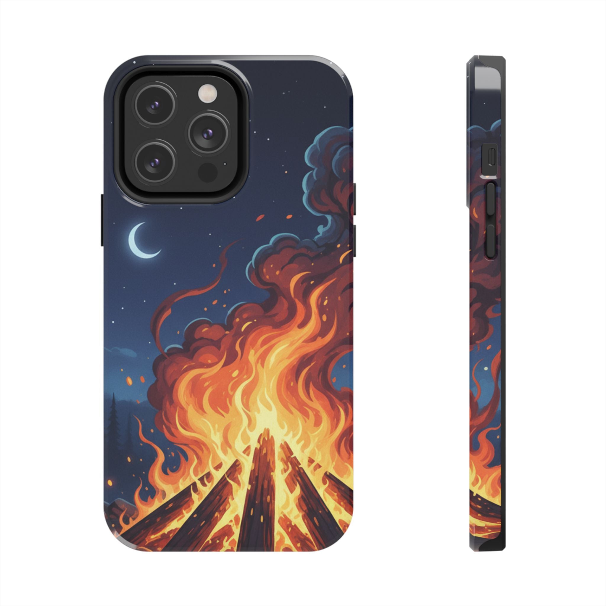 Bonfire Night Phone Case — Campfire Illustration Tough Phone Case