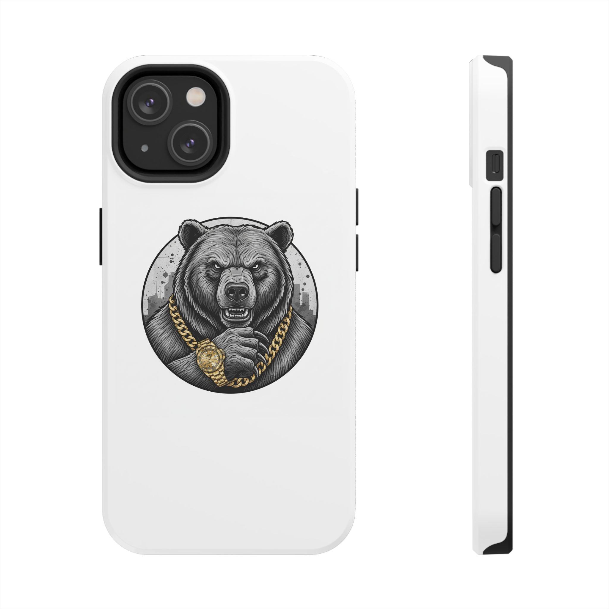 Bear With Gold Chain Phone Case — Tough Protective iPhone Cover