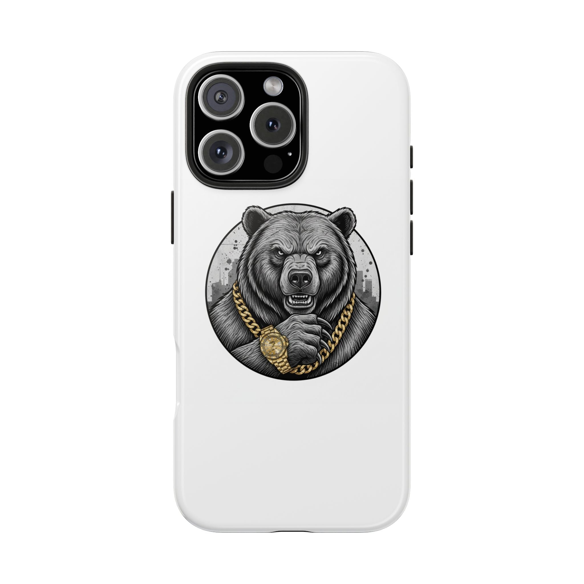 Bear With Gold Chain Phone Case — Tough Protective iPhone Cover