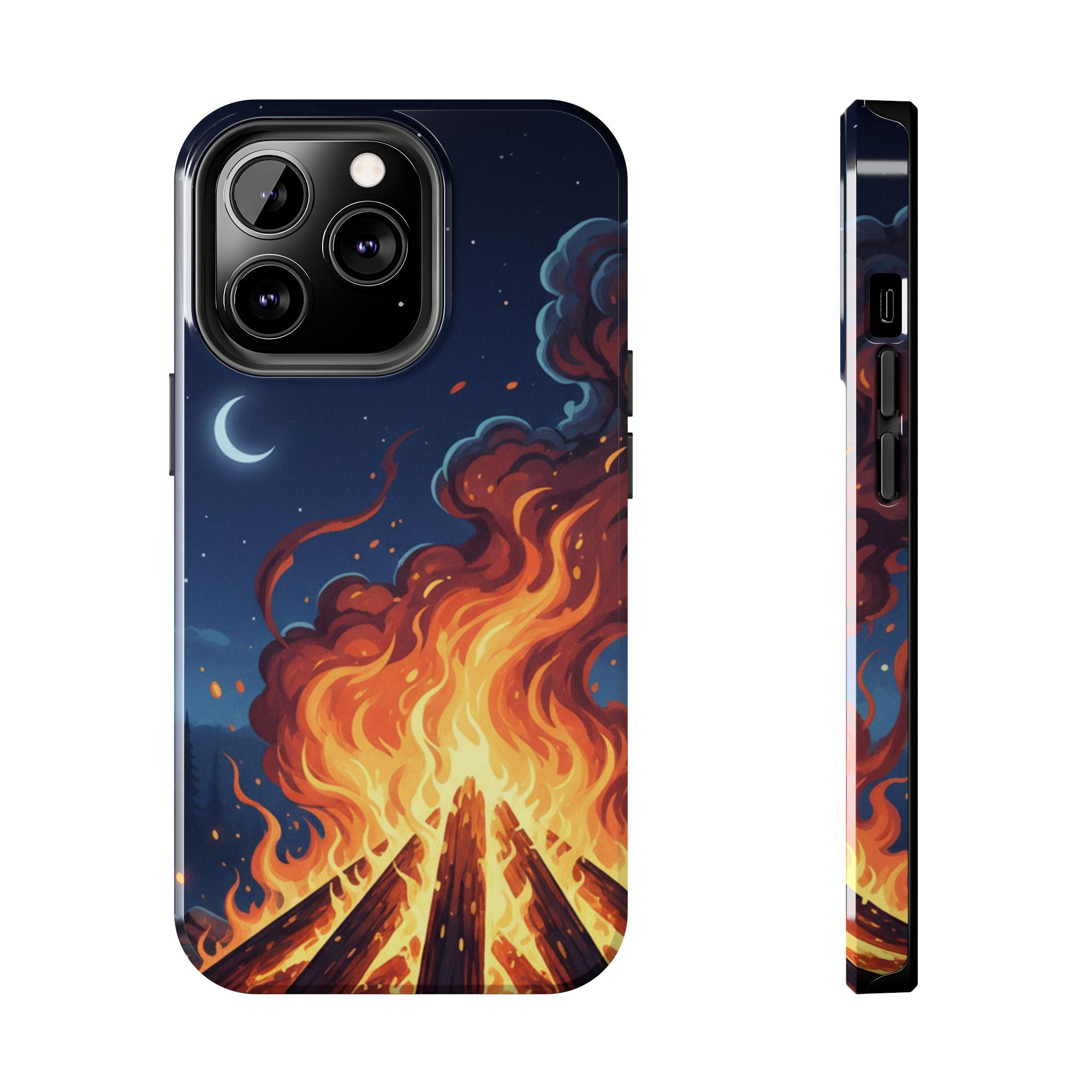 Bonfire Night Phone Case — Campfire Illustration Tough Phone Case