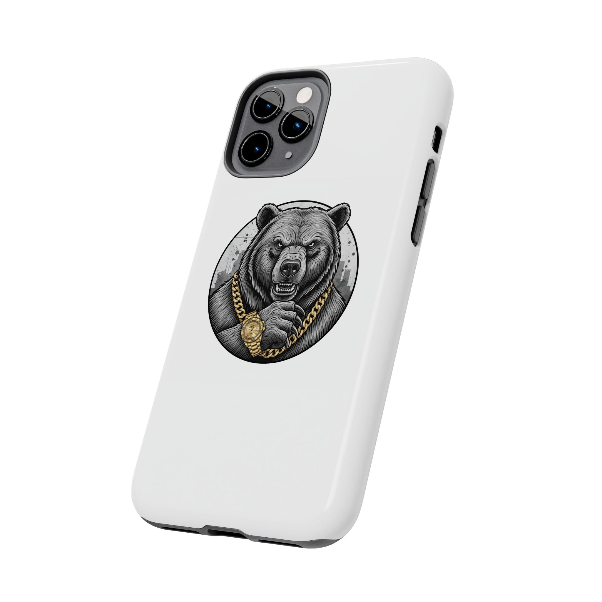 Bear With Gold Chain Phone Case — Tough Protective iPhone Cover