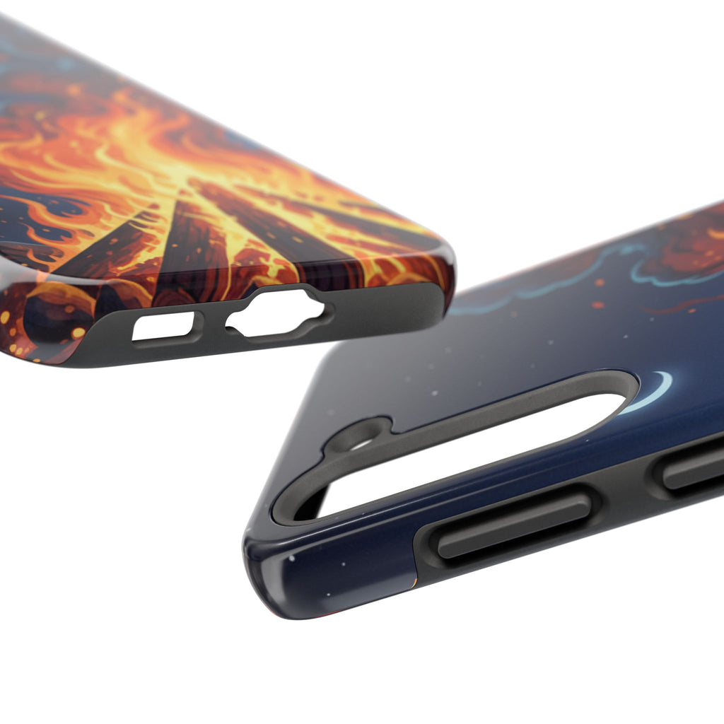 Bonfire Night Phone Case — Campfire Illustration Tough Phone Case