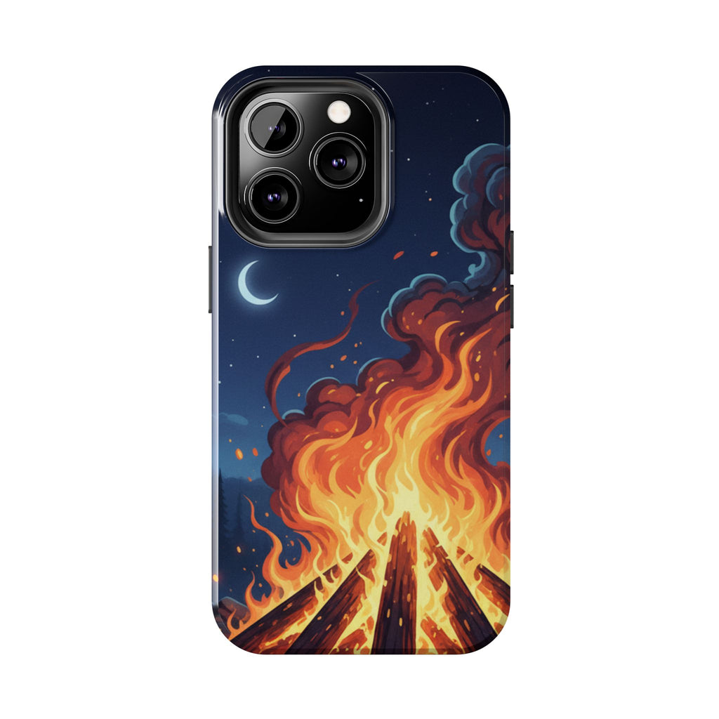 Bonfire Night Phone Case — Campfire Illustration Tough Phone Case