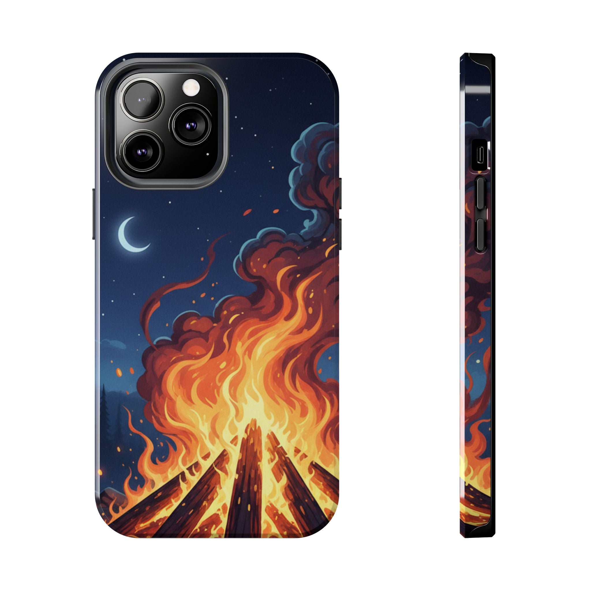 Bonfire Night Phone Case — Campfire Illustration Tough Phone Case
