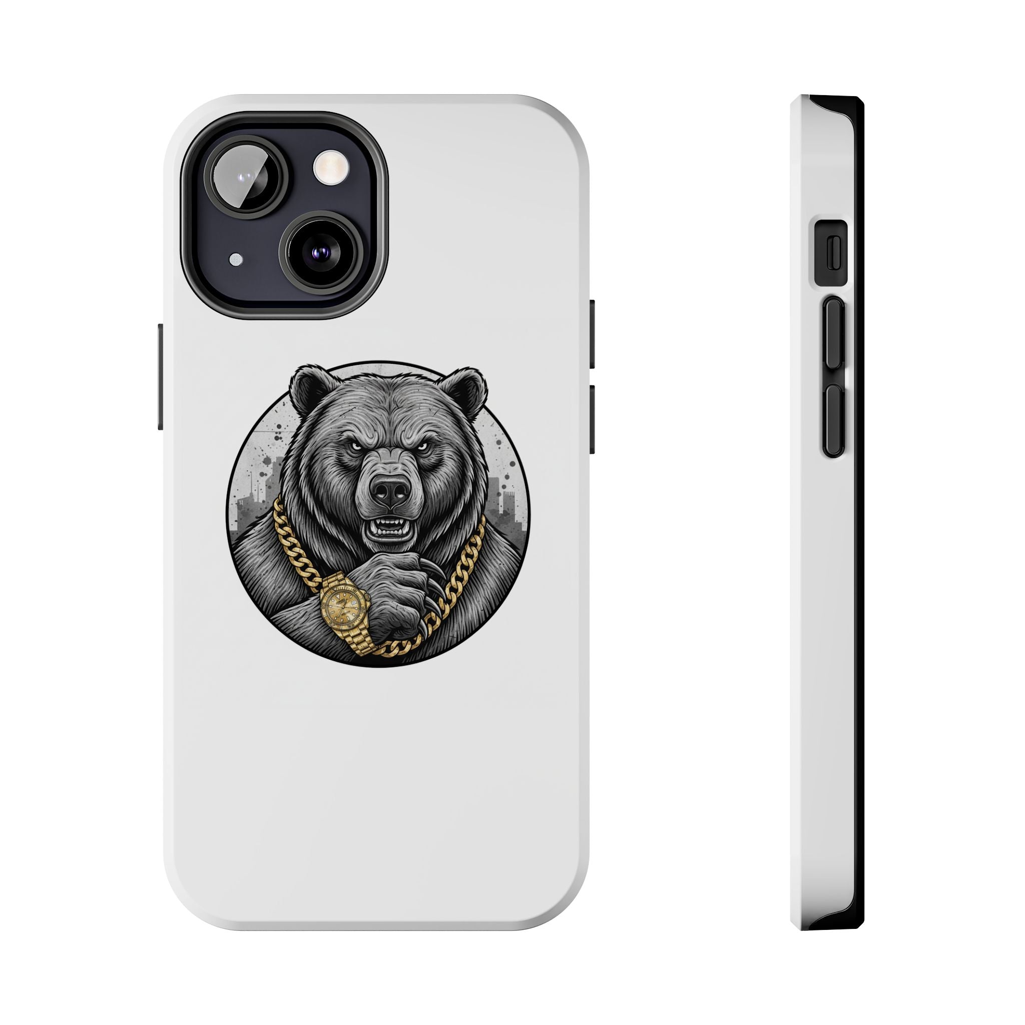 Bear With Gold Chain Phone Case — Tough Protective iPhone Cover