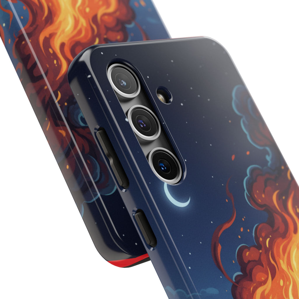 Bonfire Night Phone Case — Campfire Illustration Tough Phone Case