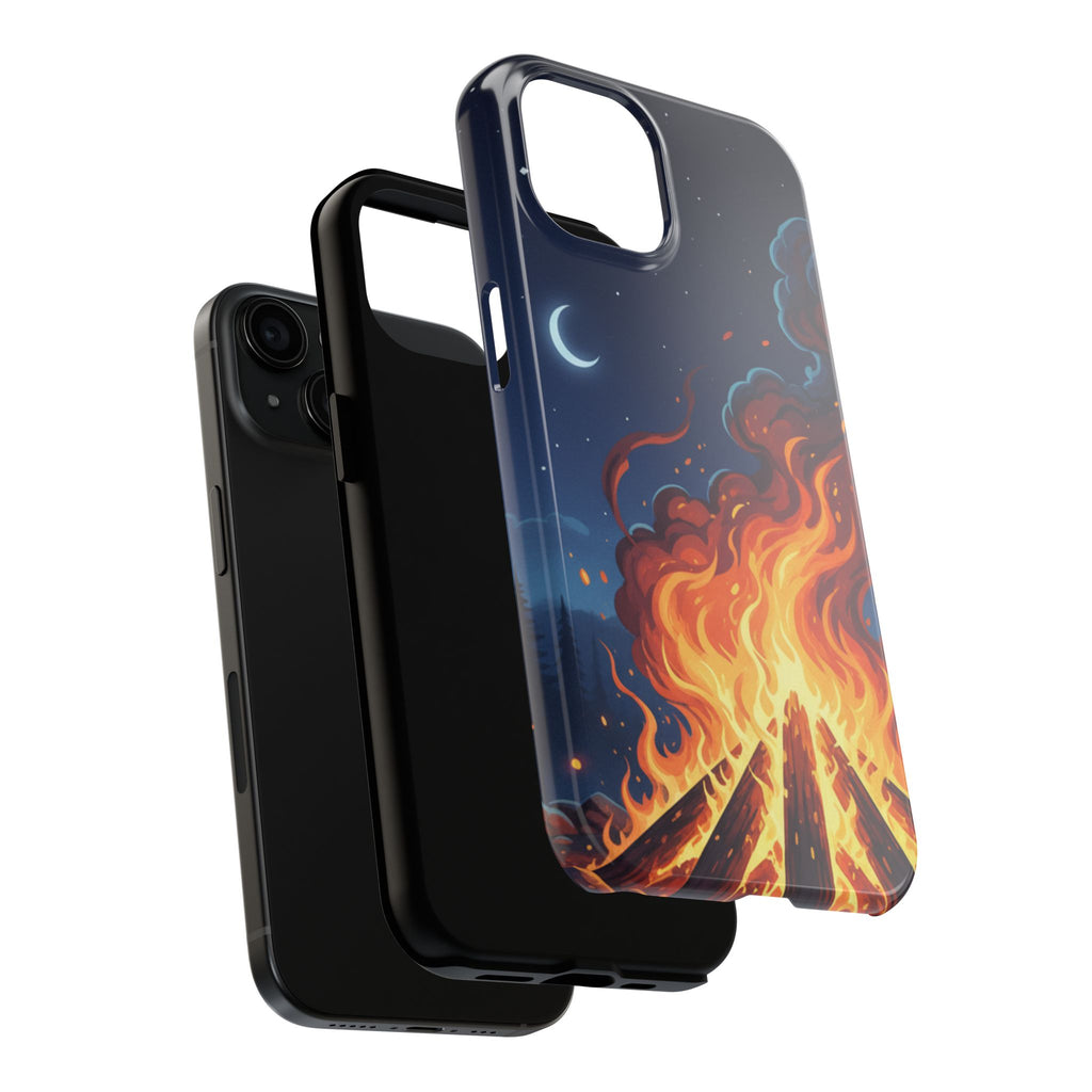 Bonfire Night Phone Case — Campfire Illustration Tough Phone Case