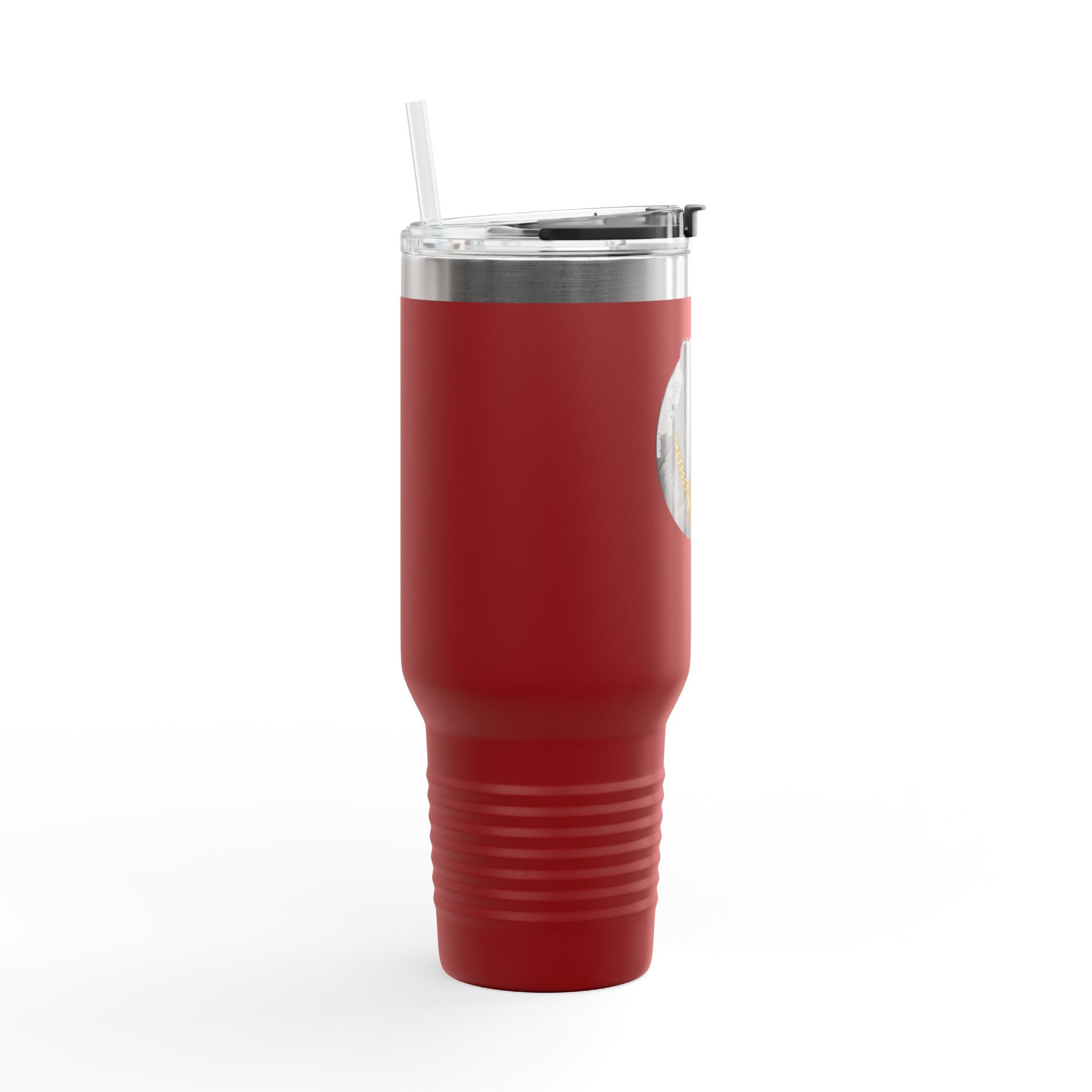 40oz Insulated Travel Mug — Gold Chain Grizzly Bear Design