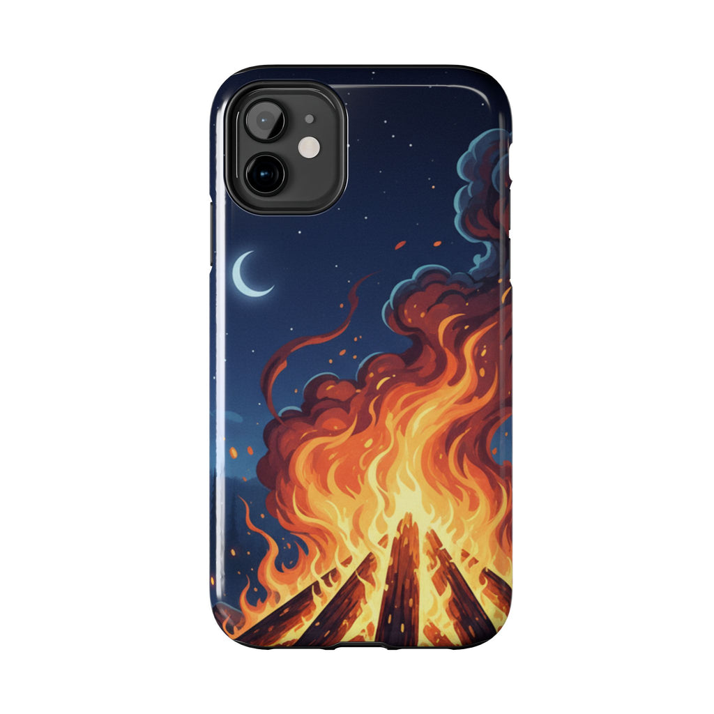 Bonfire Night Phone Case — Campfire Illustration Tough Phone Case