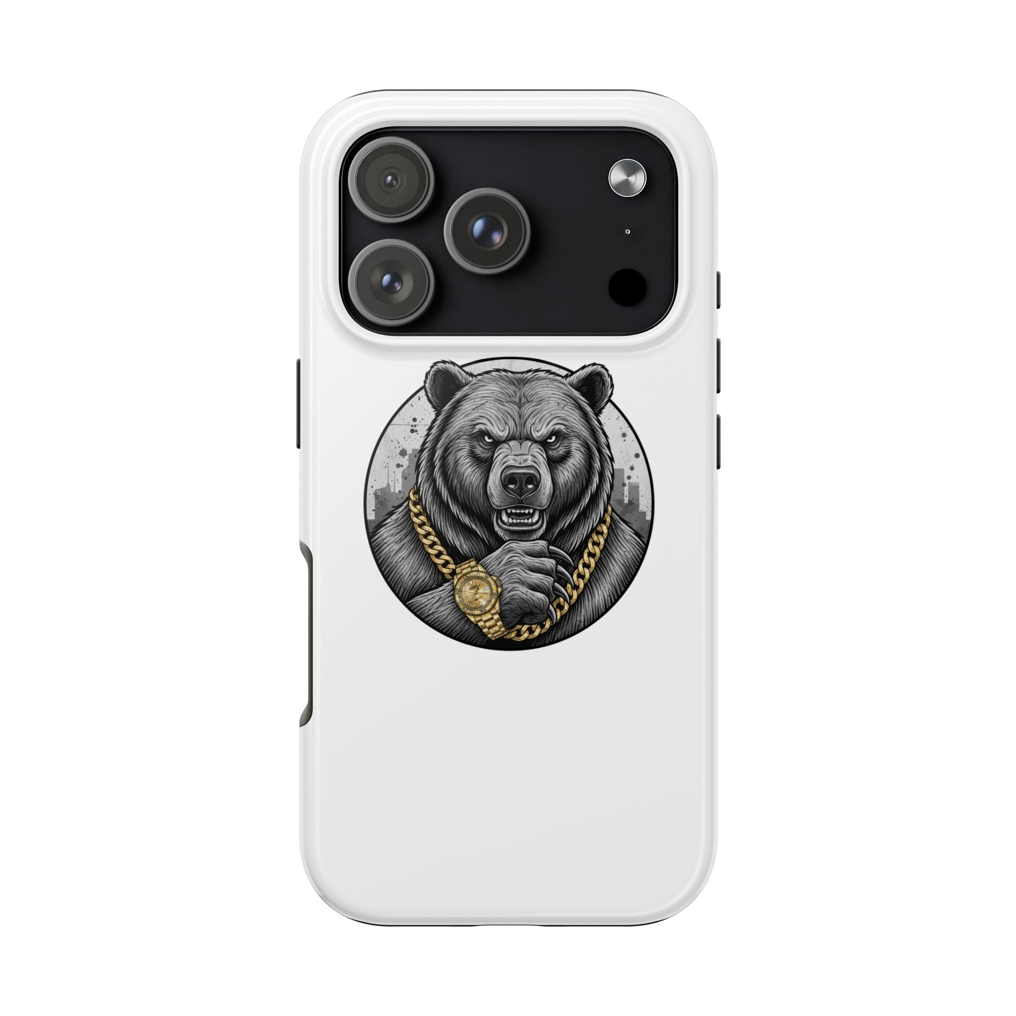 Bear With Gold Chain Phone Case — Tough Protective iPhone Cover
