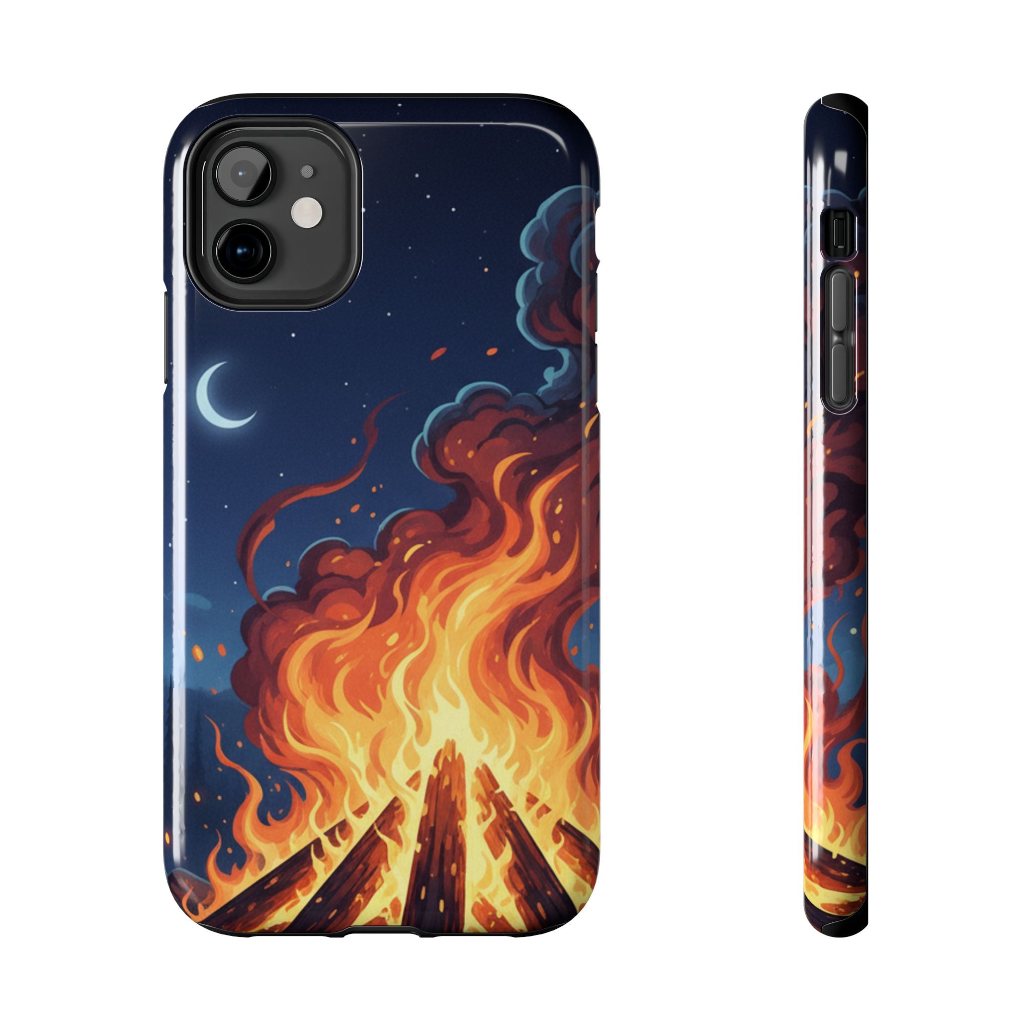 Bonfire Night Phone Case — Campfire Illustration Tough Phone Case