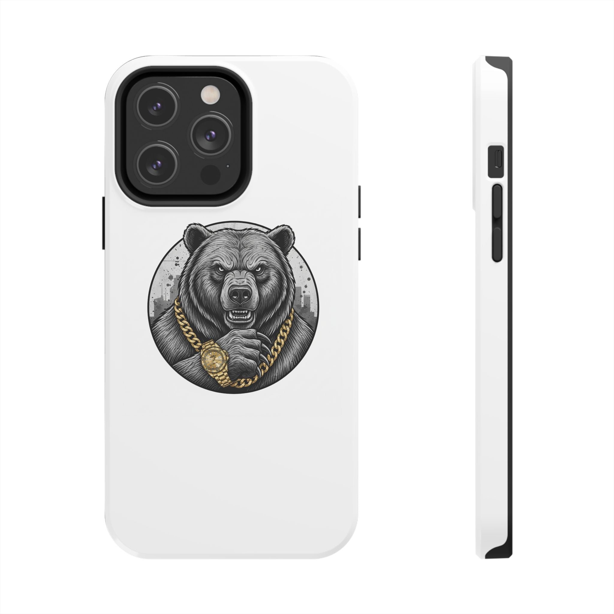 Bear With Gold Chain Phone Case — Tough Protective iPhone Cover