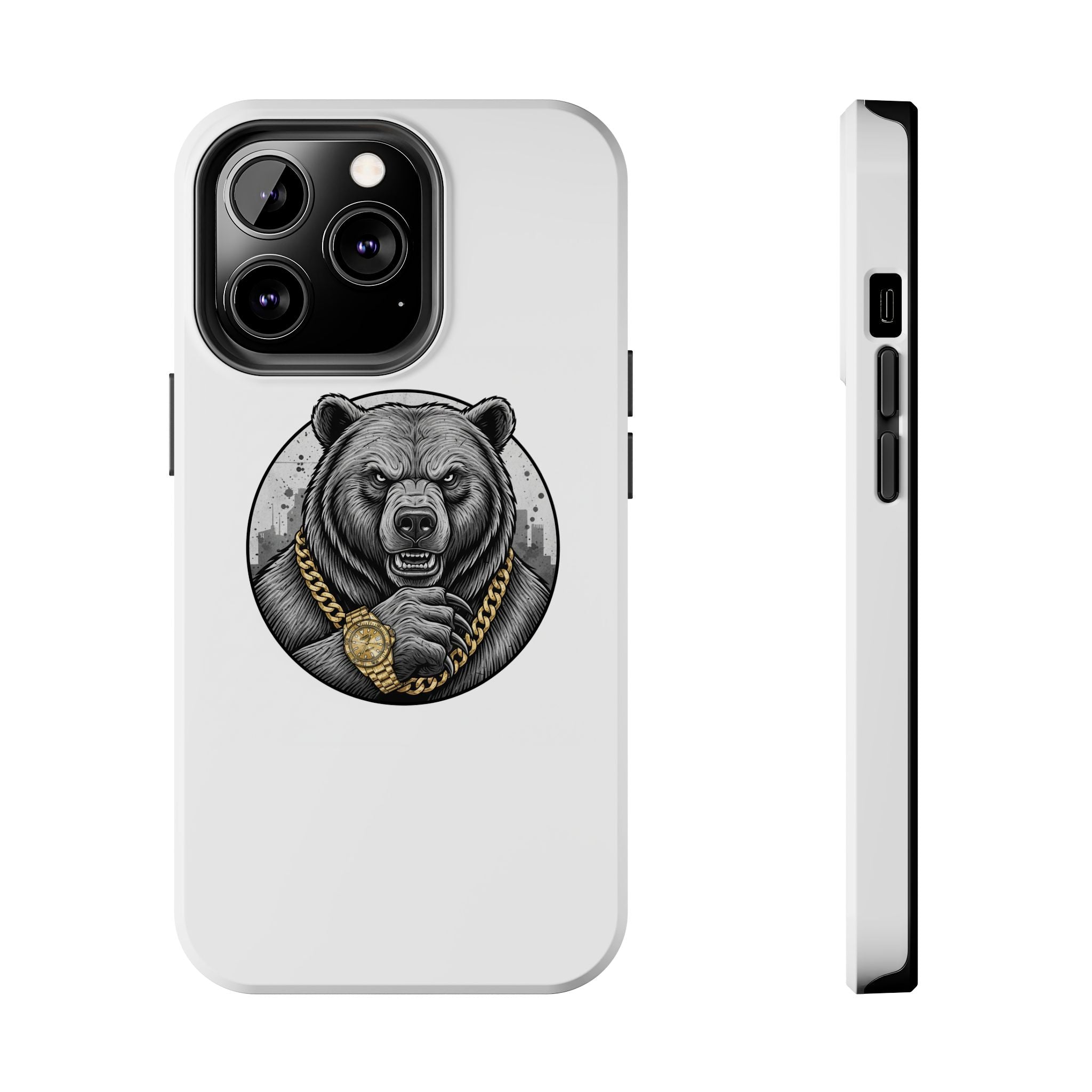 Bear With Gold Chain Phone Case — Tough Protective iPhone Cover