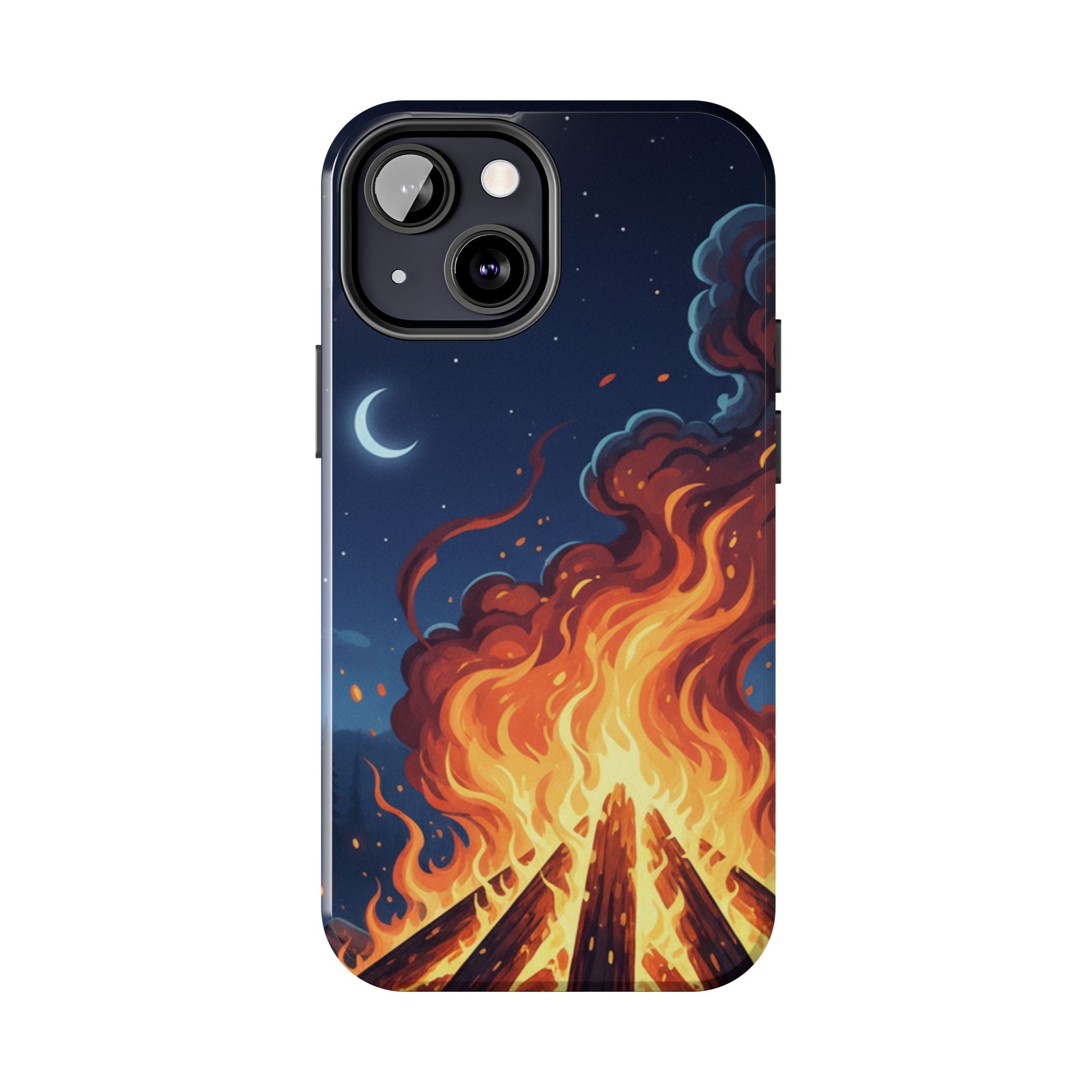 Bonfire Night Phone Case — Campfire Illustration Tough Phone Case