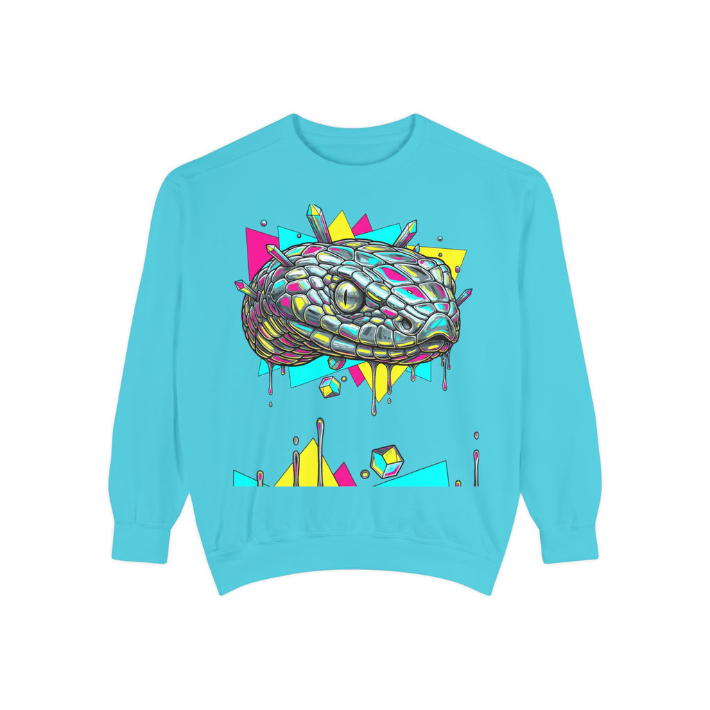 Retro Cyber Snake Sweatshirt — Neon City Graphic Crewneck