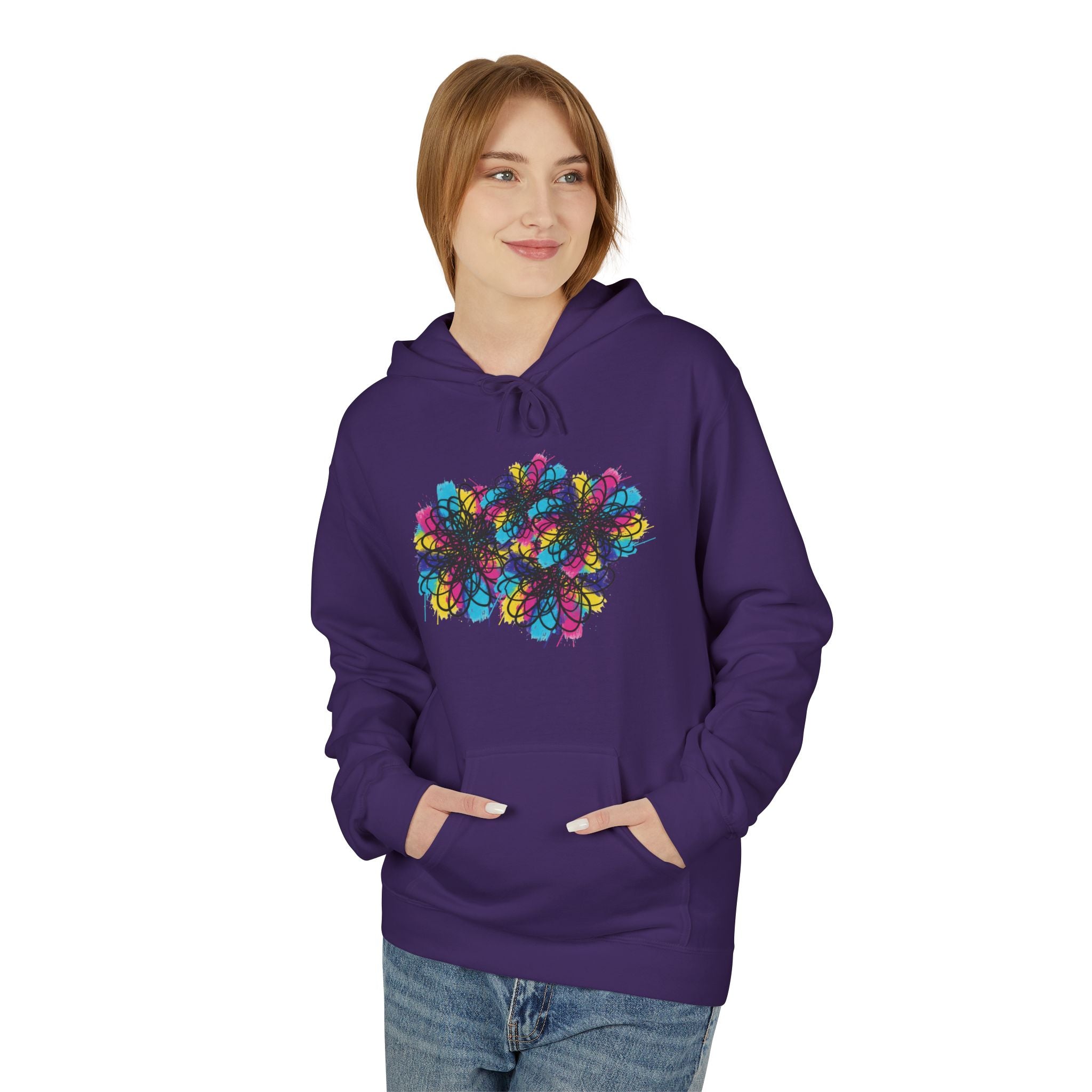Smoke Cloud Art Hoodie — Abstract Colorful Vapor Graphic Pullover