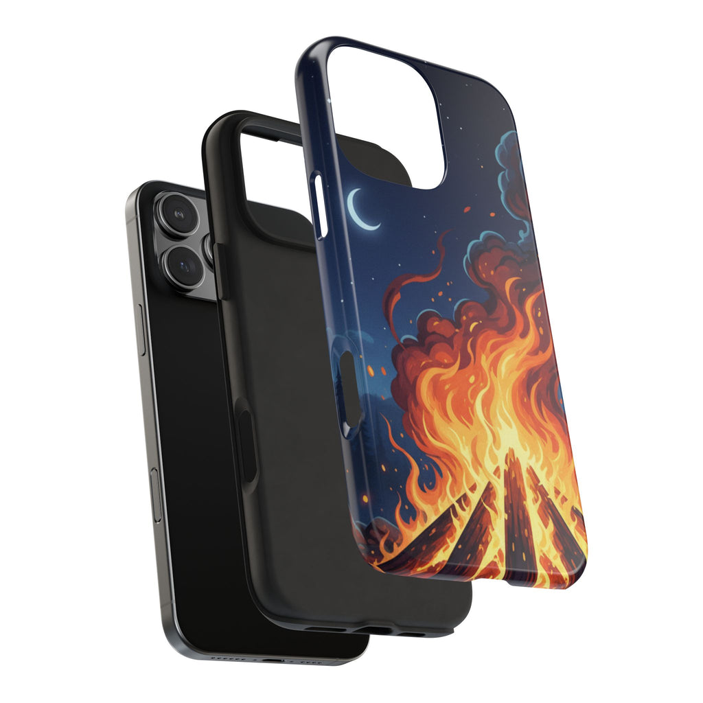 Bonfire Night Phone Case — Campfire Illustration Tough Phone Case