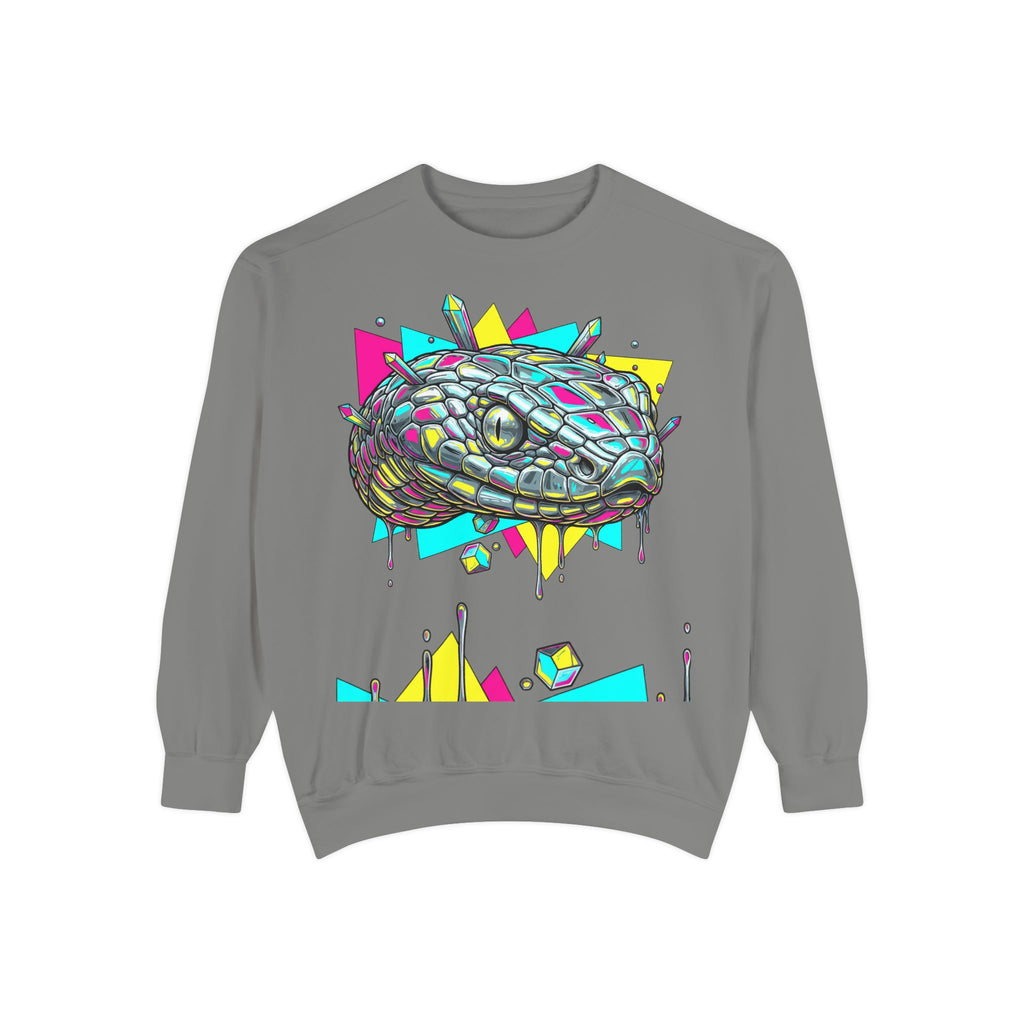 Retro Cyber Snake Sweatshirt — Neon City Graphic Crewneck