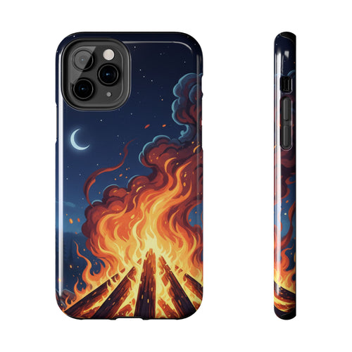 Bonfire Night Phone Case — Campfire Illustration Tough Phone Case