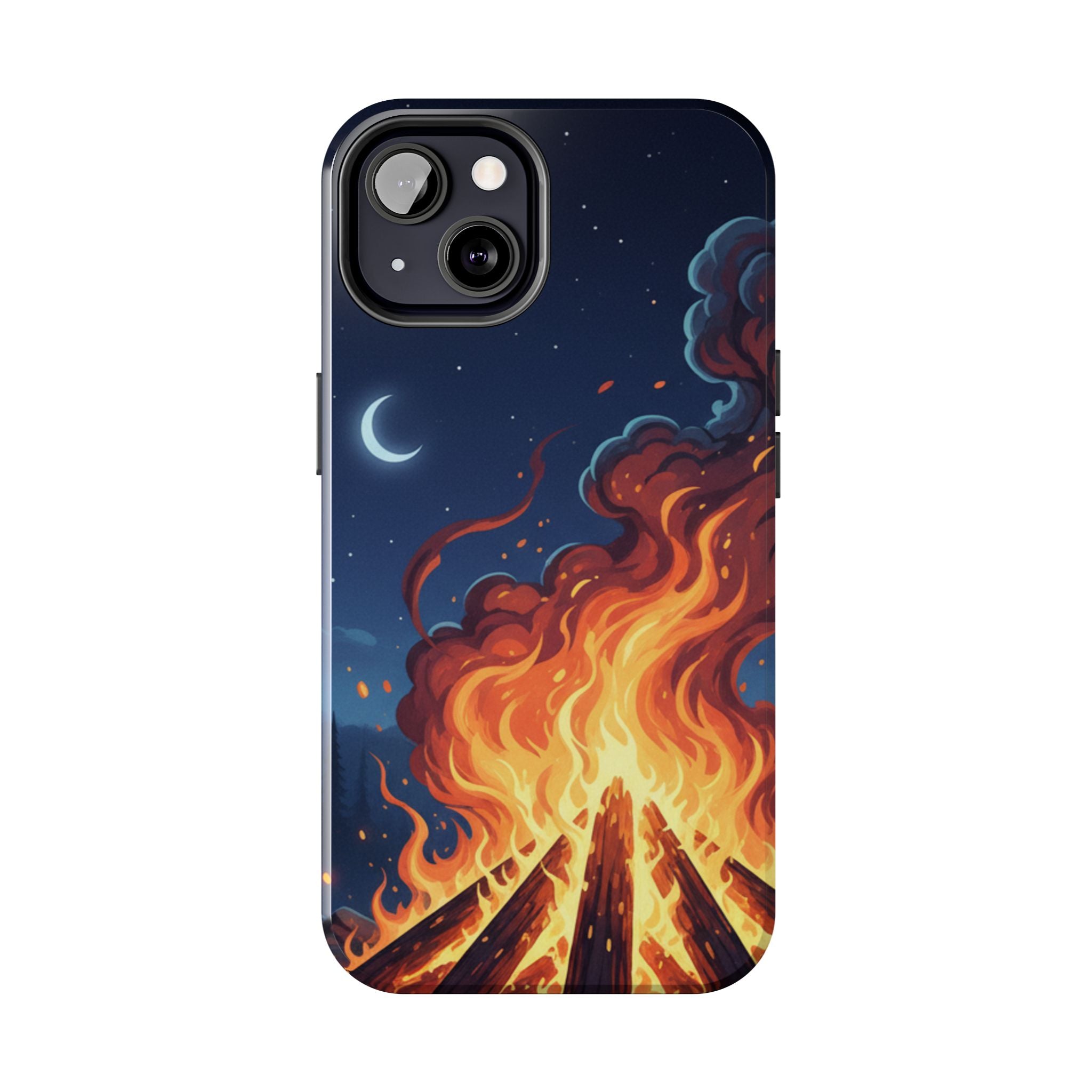 Bonfire Night Phone Case — Campfire Illustration Tough Phone Case