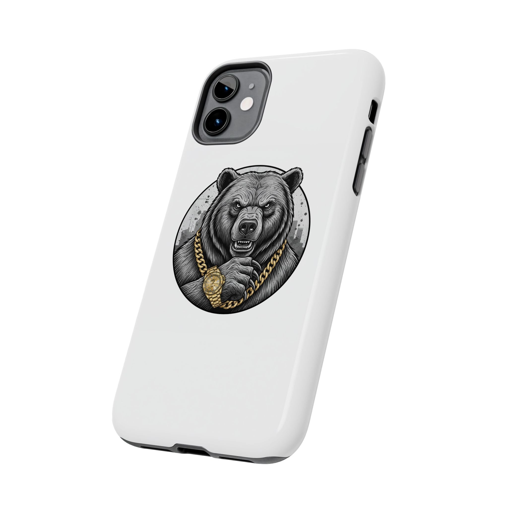 Bear With Gold Chain Phone Case — Tough Protective iPhone Cover