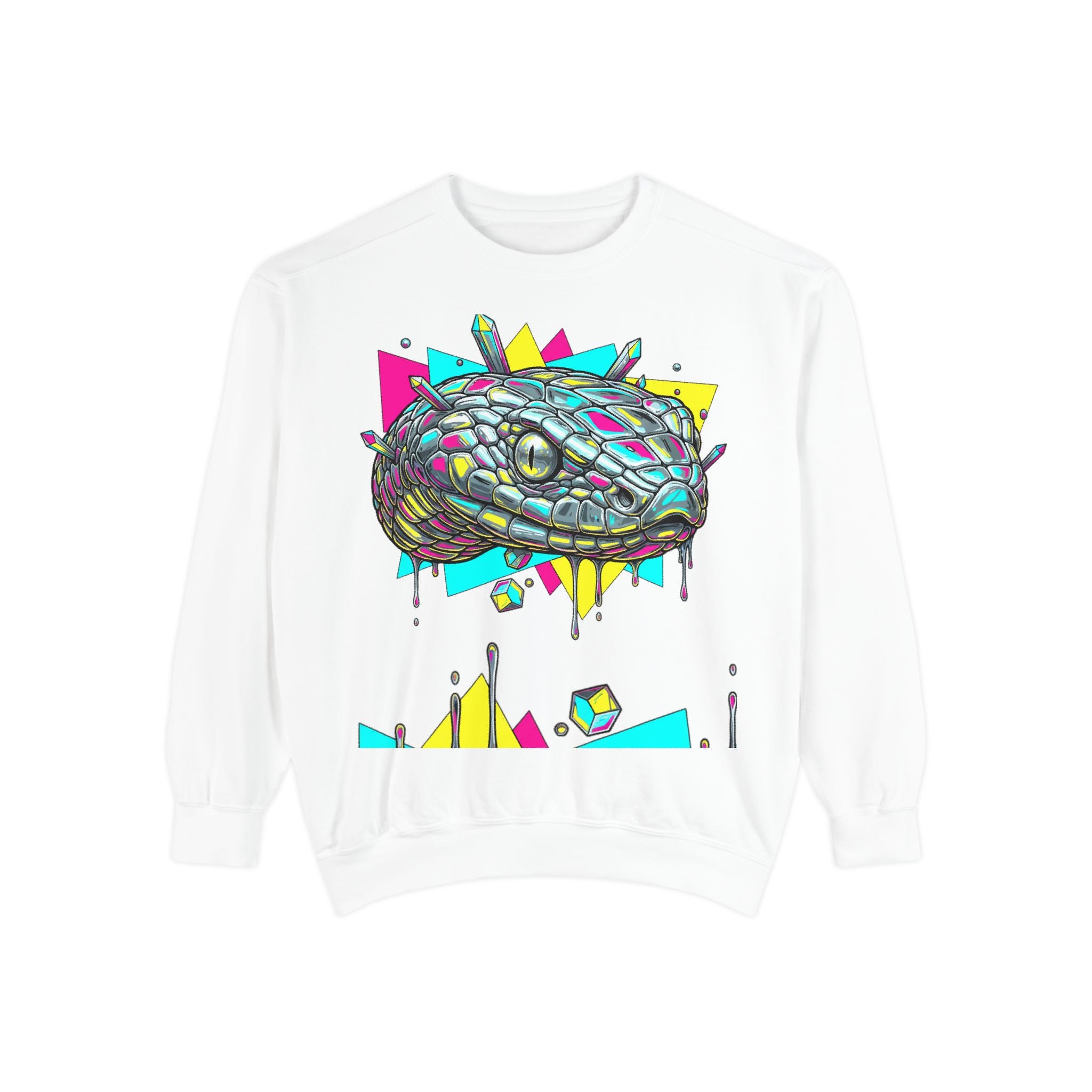 Retro Cyber Snake Sweatshirt — Neon City Graphic Crewneck