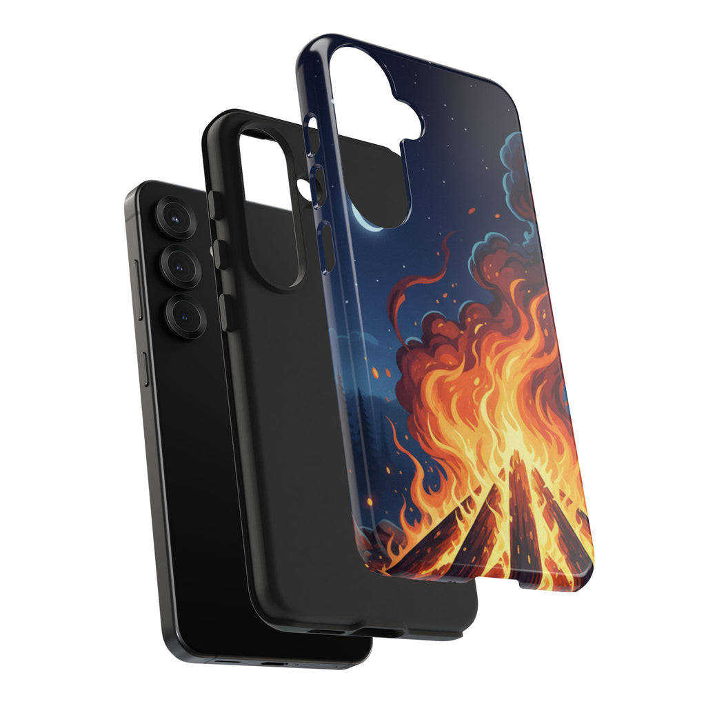 Bonfire Night Phone Case — Campfire Illustration Tough Phone Case