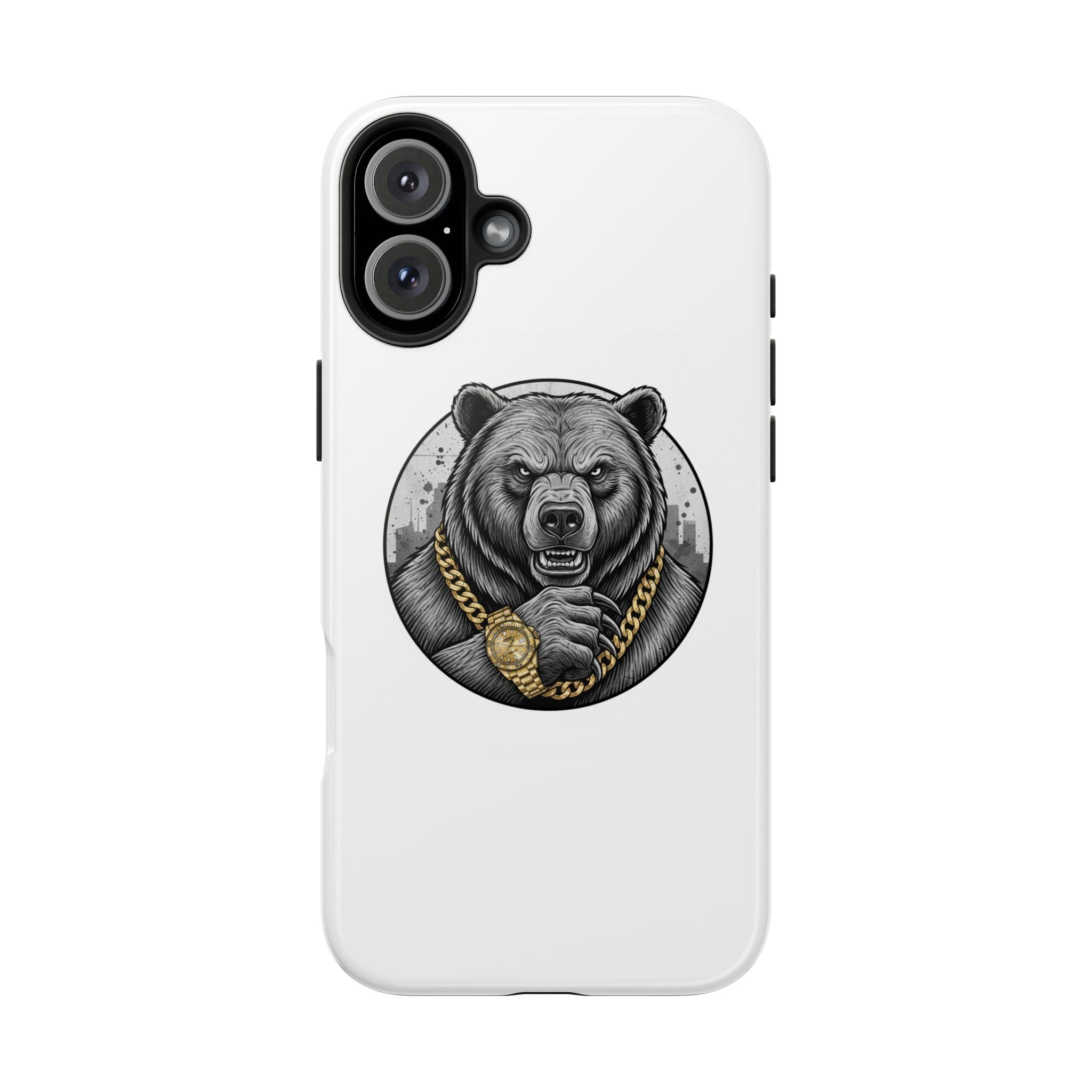 Bear With Gold Chain Phone Case — Tough Protective iPhone Cover