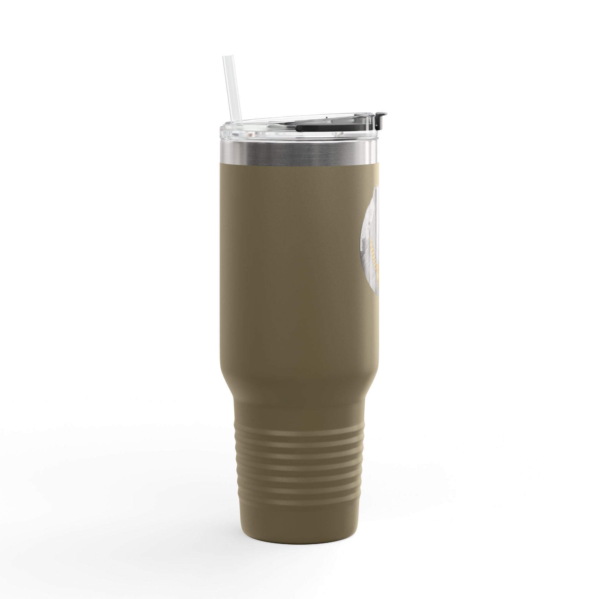 40oz Insulated Travel Mug — Gold Chain Grizzly Bear Design